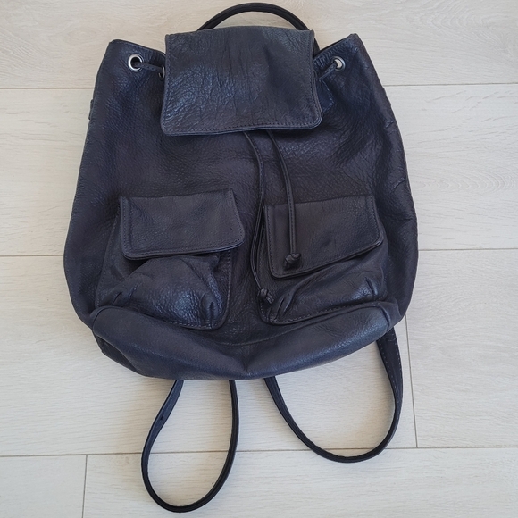 Authentic Soft Italian Leather Drawstring Backpack - Picture 14 of 15